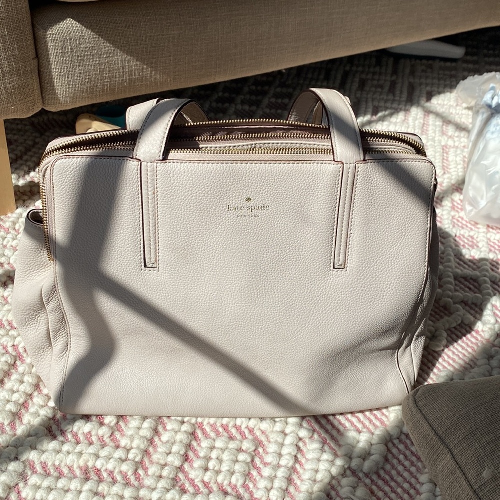 Kate Spade Beige 3 Section Bag / Laptop Bag / Tote